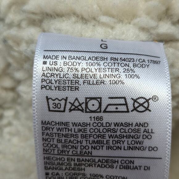 Old Navy Women's L Denim Sherpa Lined Jean Jacket Button Up Pockets Blue - Picture 16 of 16